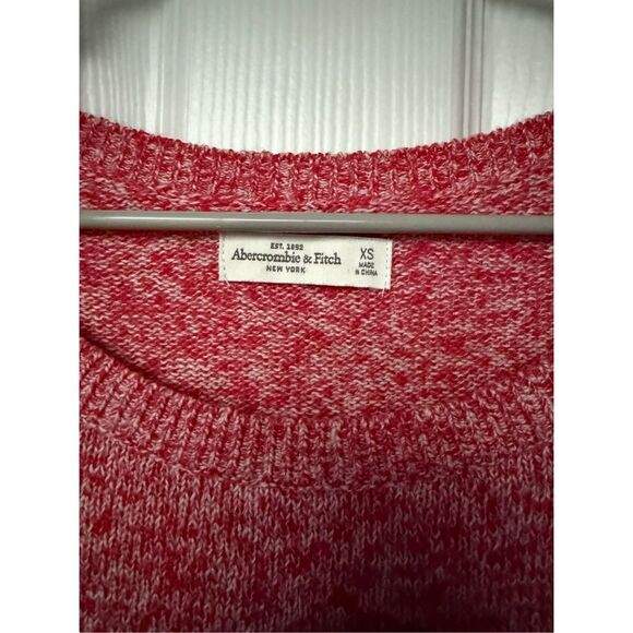 Abercrombie & Fitch Cardigan Sweater XS Women's Pink White Crew Heather Spring - Picture 4 of 5